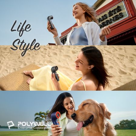 POLYWELL 小水管ULTRA數顯渦輪風扇 7段風速 高轉速馬達 USB-C充電 附掛繩 絨布袋 寶利威爾 台灣現貨