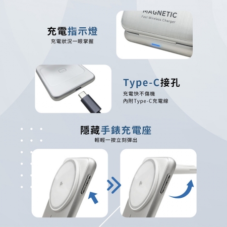 MCK 台灣製造 Qi2 3合1折疊磁吸無線充電座（手機/手錶/耳機） MCK-Z02