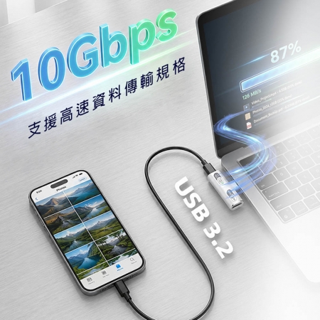 HANLIN-2in1TPC Type-C 快充二合一轉接頭 邊充電 邊通話 手機 通用Type C 接口
