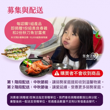 NPO channel 集食送愛《想念的中秋味》熟食聯合募集（購買者不會收到商品） 愛心募集捐贈