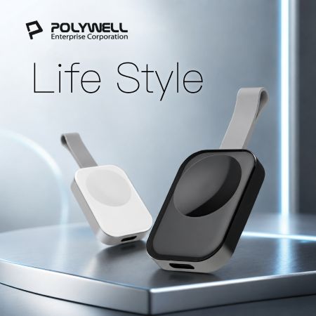 POLYWELL Apple Watch 磁吸無線充電器 Type-C接口 即放即充 出差旅行適用 寶利威爾 台灣現貨