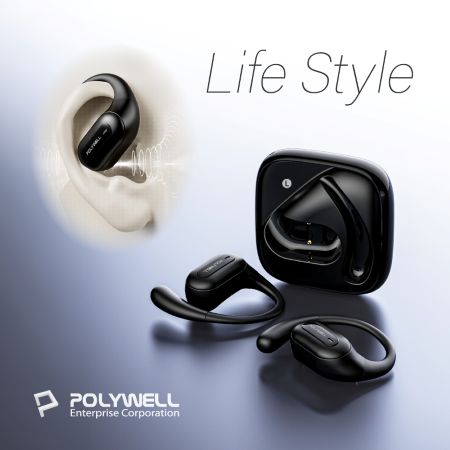 POLYWELL OWS開放式無線耳機 耳掛式耳機 配戴舒適 觸控操作 USB-C充電 寶利威爾 台灣現貨