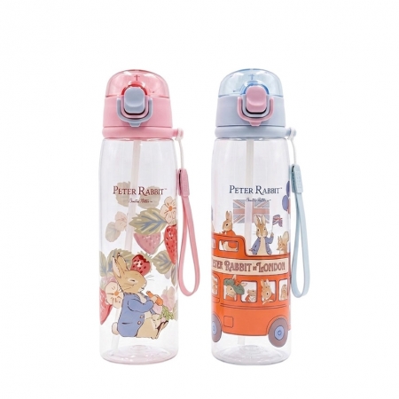 【PETER RABBIT 比得兔】童趣漫遊Tritan輕量吸管水壺650ml（春日莓好 & 英倫漫遊 二款可選）