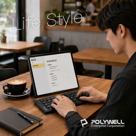 POLYWELL 無線折疊鍵盤 注音鍵盤 3裝置同時連線 Type-C充電 寶利威爾 BSMI NCC認證 寶利威爾 台灣現貨