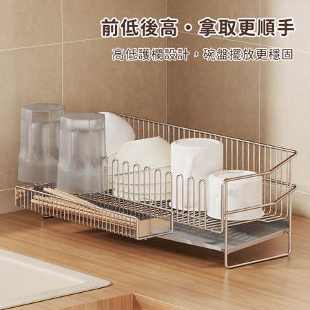【好拾選物】304不鏽鋼餐具瀝水架｜碗盤收納架