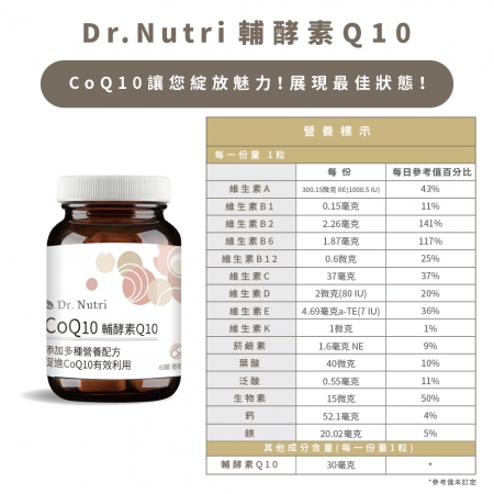 【能量應援】輔酵素CoQ10＋13合一黃金配方｜芯漾生醫｜珍貴成分：刺五加B葡聚糖＋維生素ABCDEK鈣鎂｜60粒玻璃罐