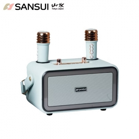 【SANSUI 山水】百變小歌姬 無線行動KTV/K歌神器/卡拉OK/一鍵消原音 （SKTV-K33） 質感黑/蒂芬妮綠