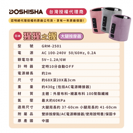 【DOSHISHA 】猩猩之握 大腿按摩器 GRM2501