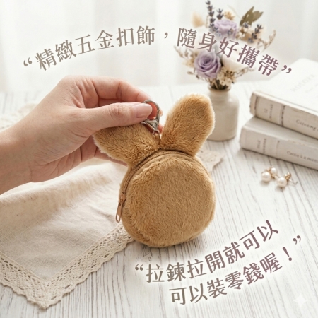 【PETER RABBIT 彼得兔】比得兔絨毛零錢包