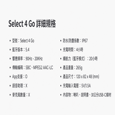 【組合優惠】soundcore R50i 真無線藍牙耳機＋ Select 4 Go IP67 防水可攜式藍牙喇叭
