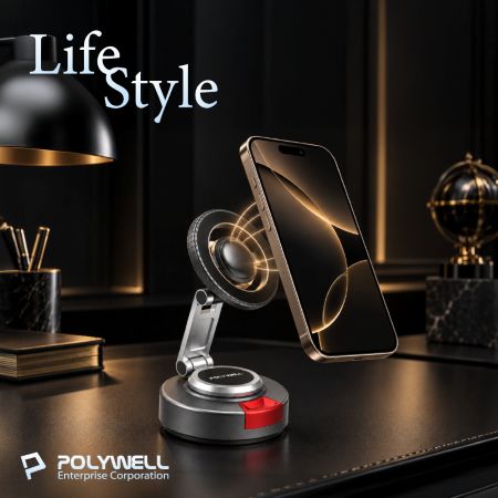 POLYWELL 替換式真空磁吸支架 MagSafe  滴膠吸盤  卡鉗式手機支架  行車室內都可用 寶利威爾 台灣現貨